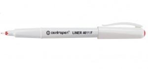 Ручка капиллярная Centropen Liner (0.3мм, трехгранный захват, корпус белый) красная, 10шт. (4611/1К)