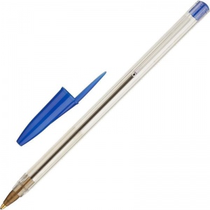 Ручка шариковая Эконом (0.7мм, синий цвет чернил, корпус прозрачный) 1шт.