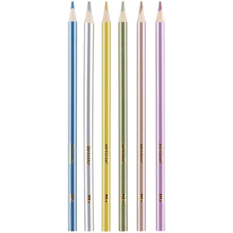 Карандаши цветные 6 цветов BG Metallic (L=175мм, d=3мм, круглые) европодвес, 24 уп. (KR6C_met 4661)