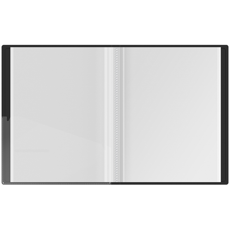 Папка файловая 60 вкладышей Berlingo DoubleBlack (А4, пластик, 24мм, 600мкм) черная с рисунком, внутр. карман (DB4_30701), 12шт.