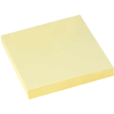 Стикеры (самоклеящийся блок) Brauberg, 76x76мм, желтый, 100 листов (122690), 12 уп.