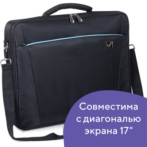 Сумка деловая Brauberg Sidney, отделение д/планшета и ноутбука 17.3&quot;, 34х44х6см, нейлон, черная (240449)