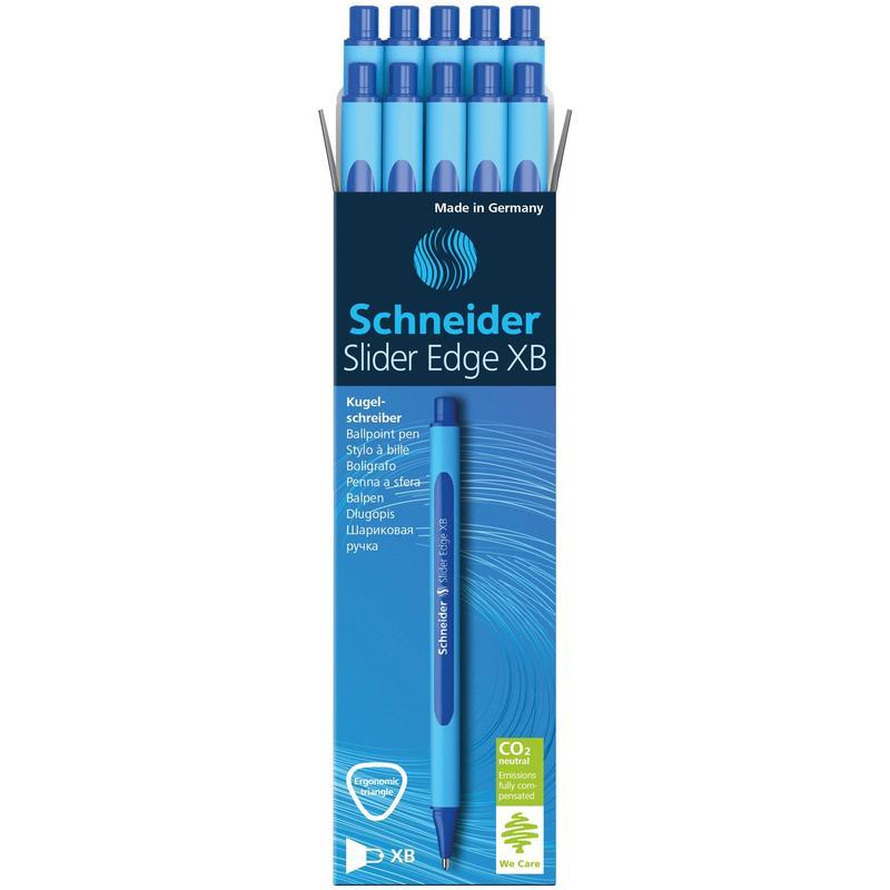 Ручка шариковая Schneider Slider Edge XB (0.7мм, синий цвет чернил, трехгранная) 10шт. (152203)