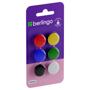 Магнитный держатель для досок Berlingo (d=20мм, круг) цветной, 6шт. (SMm_02010)