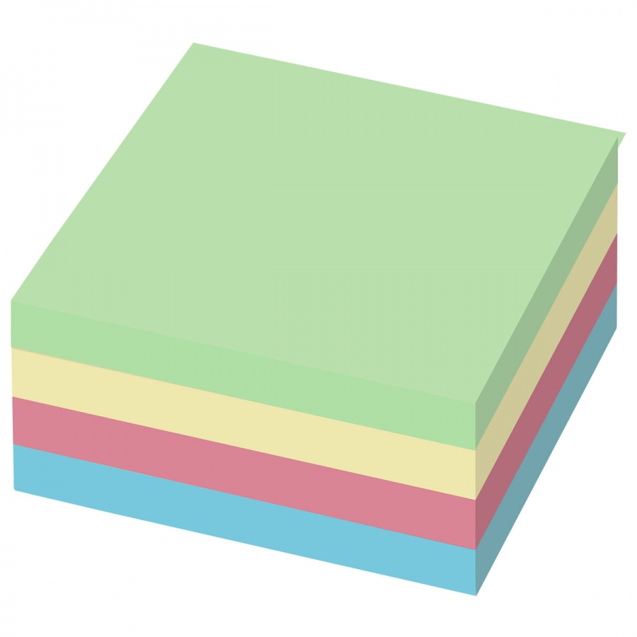 Стикеры (самоклеящийся блок) Brauberg Extra Sticky, 75х75мм, 4 цвета пастель, 2 блока по 400 листов (112440)