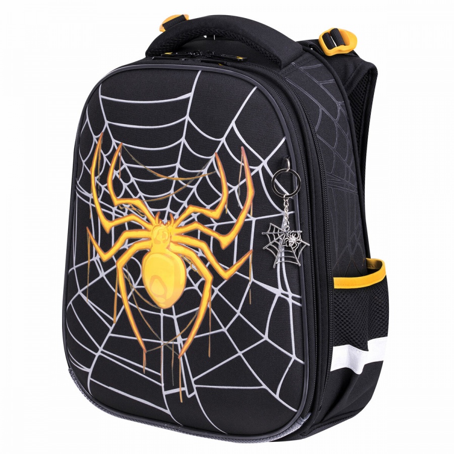 Ранец школьный Brauberg Premium, 2 отделения, с брелком, &quot;Venomous spider&quot;, 3D панель, 38х29х16см (271355)