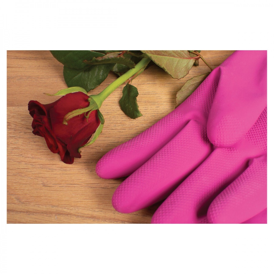 Перчатки защитные латексные York &quot;Роза&quot;, х/б напыление, рифленые пальцы, размер 8 (M), 1 пара (92380)
