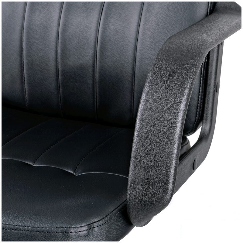 Кресло офисное Helmi HL-M01 &quot;Brief&quot;, экокожа черная, пластик черный (274831)