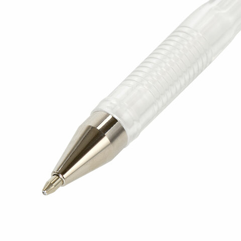 Ручка гелевая Brauberg White Pastel (0.5мм, белый, корпус прозрачный) 24шт. (143417)
