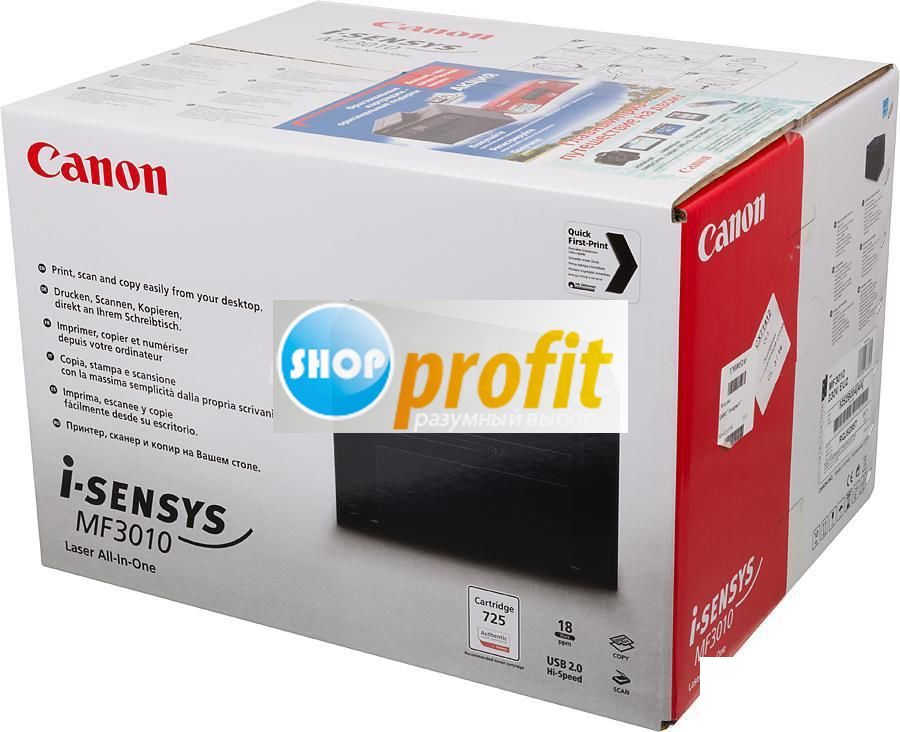 МФУ монохромное Canon i-SENSYS MF3010, черный, USB (5252B004)