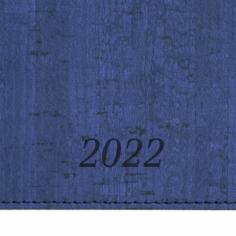 Еженедельник датированный на 2022 год А6 Brauberg Wood (64 листа) обложка кожзам &quot;под дерево&quot;, синий, 3шт. (112894)