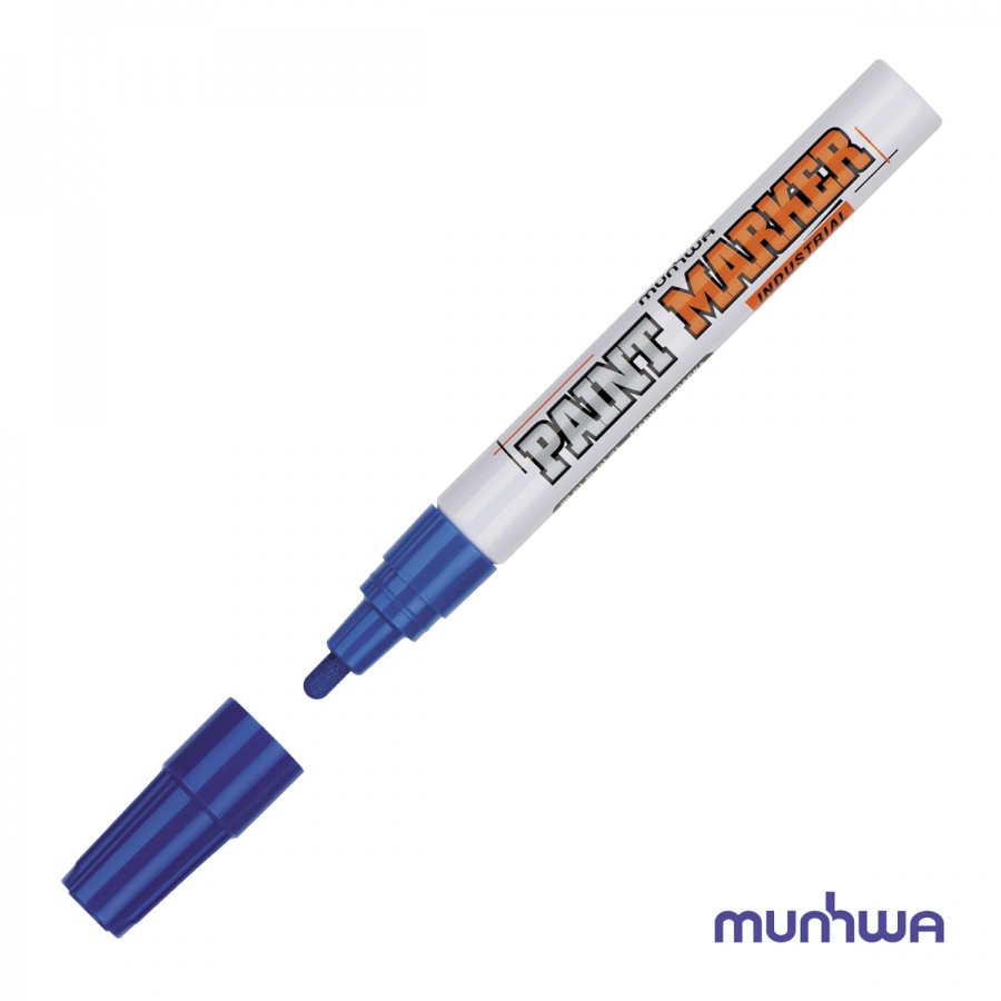 Маркер-краска MunHwa Industrial (2-4мм, синий, нитро-основа) 36шт. (IPM-02/1PE)