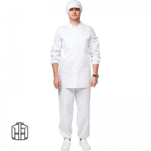Униформа Куртка для пищевого производства мужская у17-КУ, белая (размер 56-58, рост 182-188)
