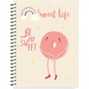 Бизнес-тетрадь А5 Attache Selection Sweet Life Пончик, 96 листов, клетка, разноцветная (145x203мм), 20шт.