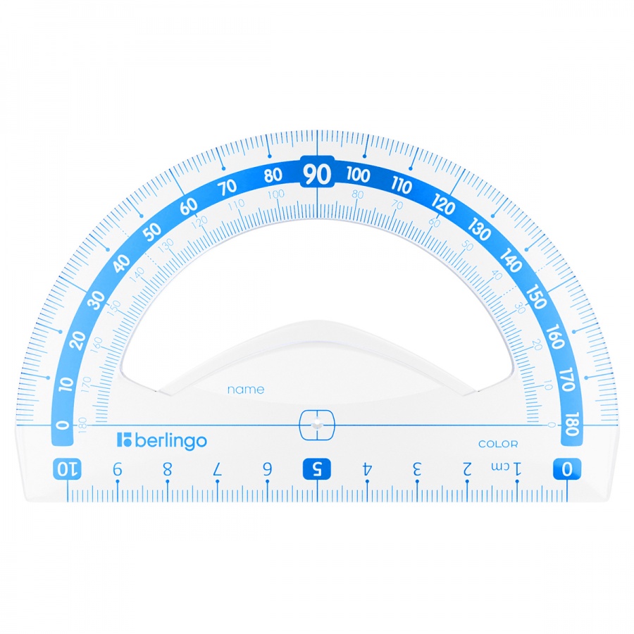 Транспортир 10см, 180° Berlingo Color, цветной (PT_30010)