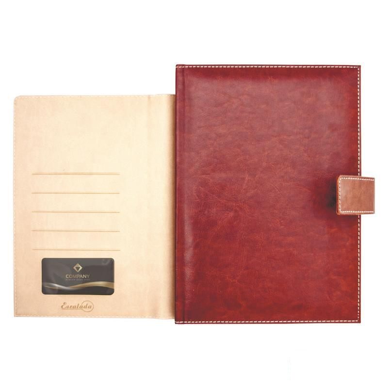 Ежедневник полудатированный А4 Escalada (192 листа) обложка кожзам, коричневая (190x265мм)