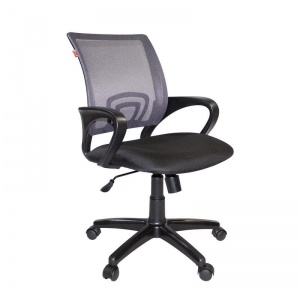 Кресло офисное Easy Chair 304, ткань черная, сетка серая, пластик