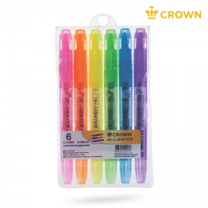 Набор маркеров-текстовыделителей Crown Multi Hi-Lighter (1-4мм, 6 цветов) 6шт. (H-500-6)