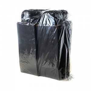 Крафт-пакет бумажный черный с кручеными ручками, 140+80x330мм, 100шт.