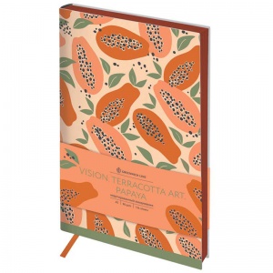 Ежедневник недатированный А5 Greenwich Line "Vision. Terracotta Art. Papaya" (136 листов) обложка кожзам, тонир.блок, цветной срез (ENA5_38792)