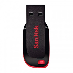 Флэш-диск USB 128Gb SanDisk Cruzer Blade, черный и красный (SDCZ50-128G-B35)
