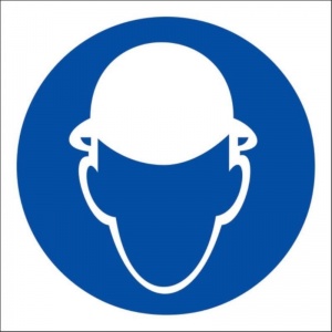 Знак предписывающий ГАСЗНАК M02 Работать в защитной каске (пленка ПВХ, 200х200мм) 1шт.