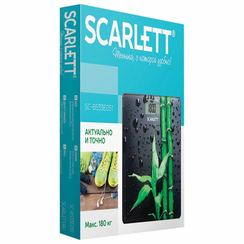 Весы напольные Scarlett SC-BS33E051, до 180кг, стекло с рисунком