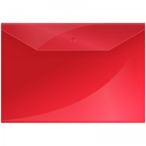 Папка-конверт на кнопке OfficeSpace (А4, 150мкм, пластик) красная, 10шт. (Fmk12-4 / 220896)