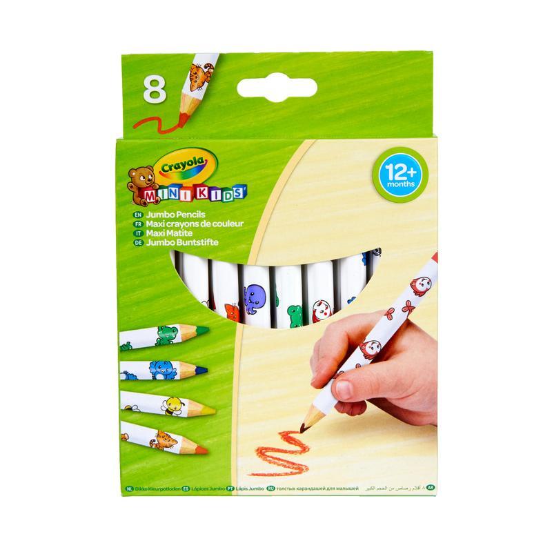 Карандаши цветные 8 цветов Crayola (L=175мм, d=3мм, 6гр, утолщенные для малышей)