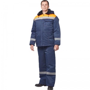 Спец.одежда Куртка зимняя мужская з32-КУ с СОП, синий/оранжевый смесовая (размер 60-62, рост 182-188)