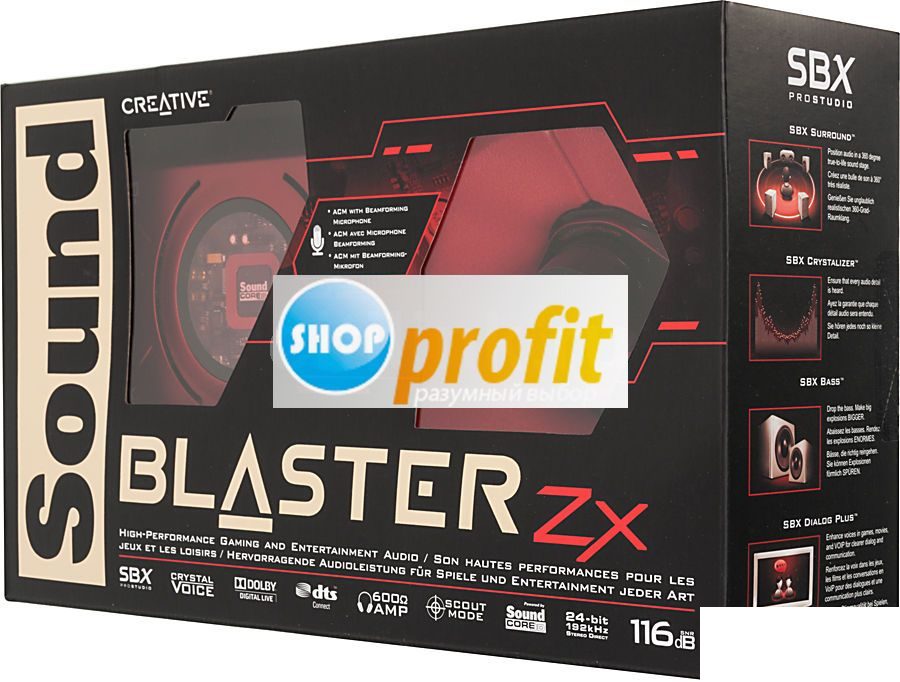 Звуковая карта PCI-E Creative Sound Blaster ZX, 5.1, retail (70SB150600001)