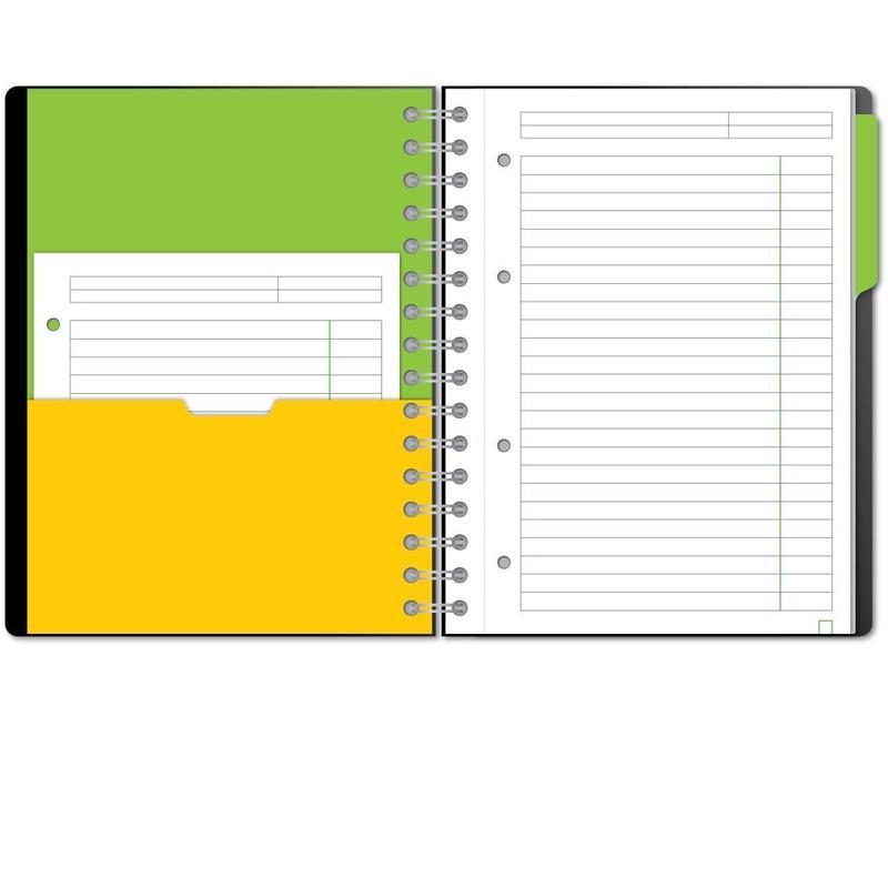 Бизнес-тетрадь А5 Attache Selection Smartbook, 120 листов, линейка, 1 разделитель на спирали, карман, желто-зеленый