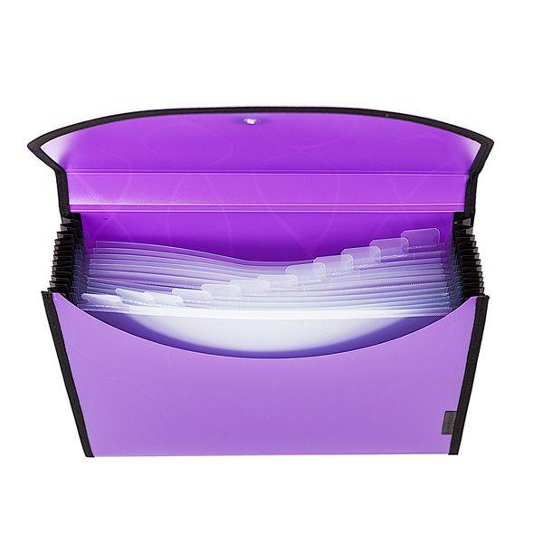 Папка-органайзер на резинке inФОРМАТ (А4, 12 отделений, 700мкм) фиолетовая