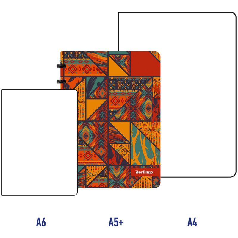 Бизнес-тетрадь А5 Berlingo Tribe, 80 листов, клетка, на кольцах, обложка пластик, линейка-закладка (RNt_A5S06)