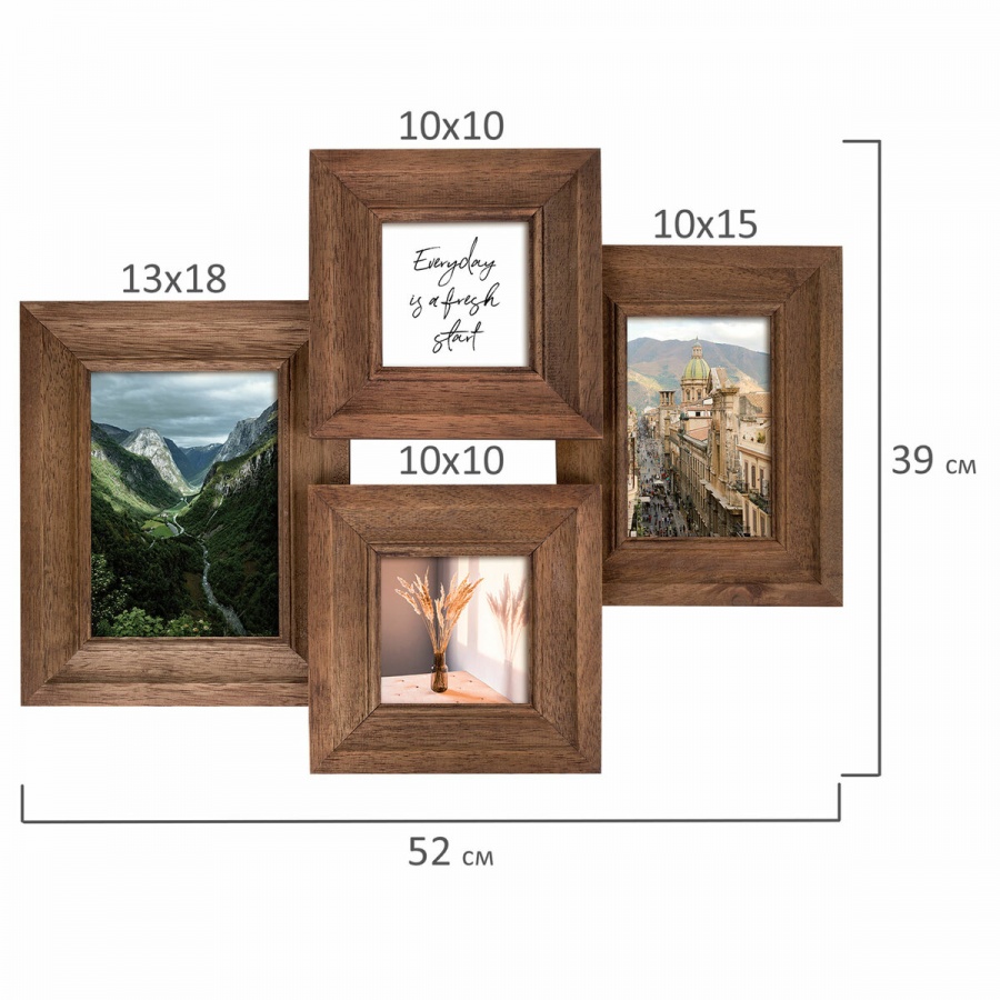 Рамка для фотографий Brauberg Loft Quad (фото разного размера, акрил) 1шт. (391283)