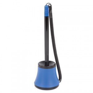 Ручка шариковая настольная Brauberg Стенд-пен N1 (0.7мм, корпус черный/синий, синий цвет чернил, на пружинке) 1шт. (141884)