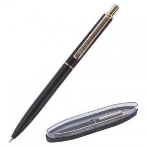 Ручка шариковая подарочная Brauberg Larghetto (0.5мм, синий цвет чернил, корпус черный с хромированными деталями) 2шт. (143476)