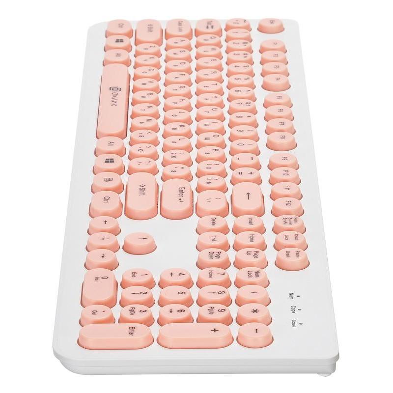 Клавиатура Oklick 400MR, белый и розовый
