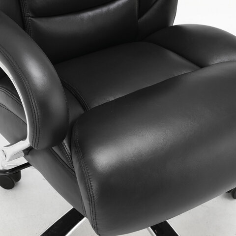Кресло руководителя Brabix Premium &quot;Pride HD-100&quot;, натуральная кожа черная, хром