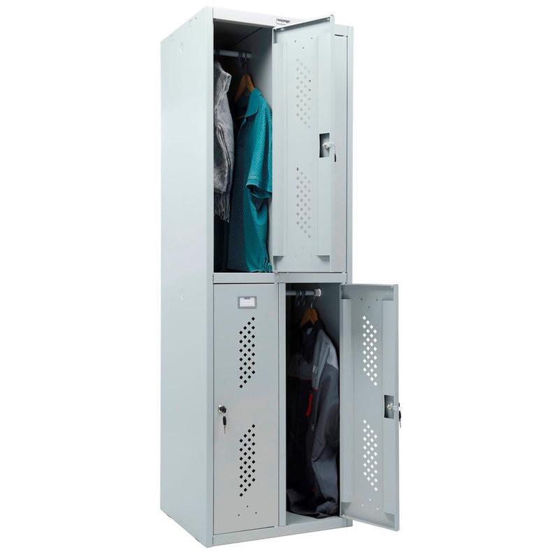Шкаф для одежды металлический Практик Стандарт LS-22, 4 отделения