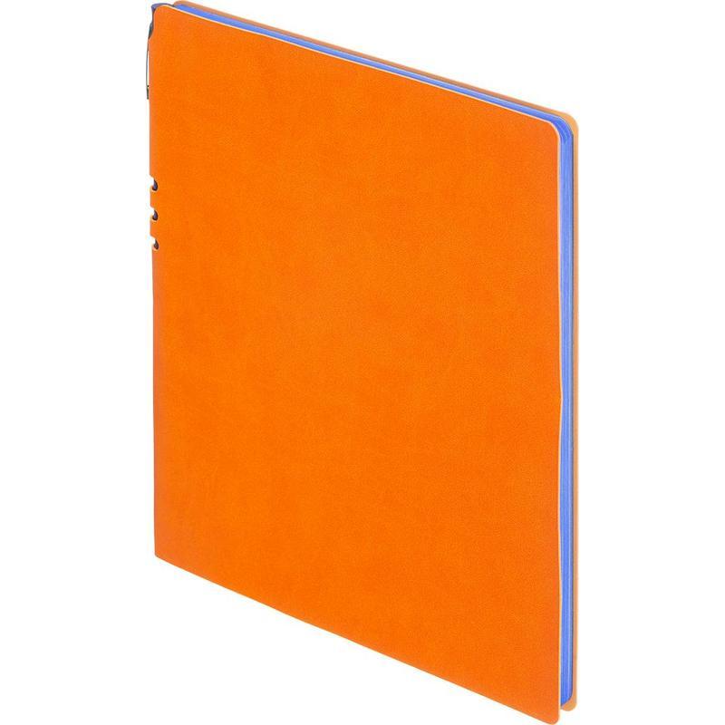 Бизнес-тетрадь А4 Attache Light Book, 96 листов, клетка, на сшивке, кожзам, оранжевая (220x265мм)