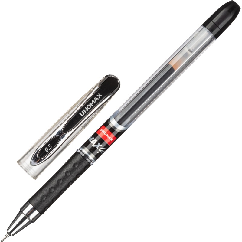 Ручка гелевая Unimax Max Gel (0.3мм, черный, резиновая манжетка) 1шт.
