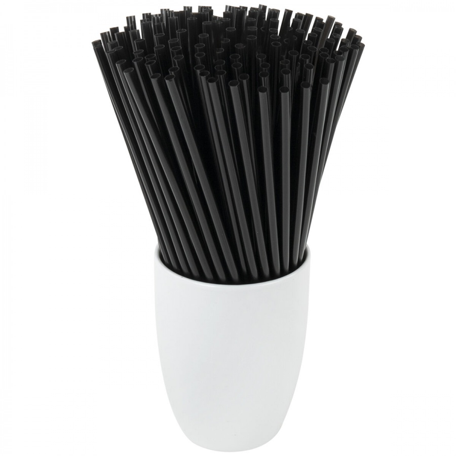 Трубочки для коктейля Лайма, прямые, пластиковые, 8х240мм, черные, 250шт.