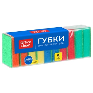 Губка поролон/абразив OfficeClean (80x53x26мм) набор 10шт. (281459)