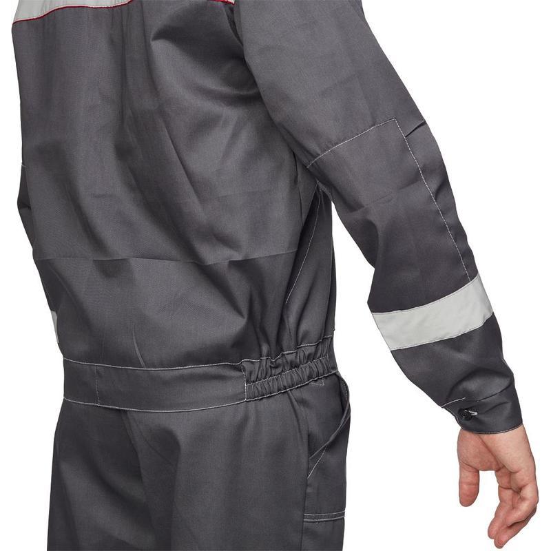 Спец.одежда летняя Костюм мужской л20-КПК, куртка/полукомбинезон с СОП, серый/красный (размер 56-58, рост 170-176)