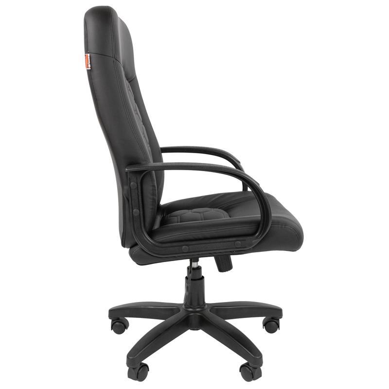 Кресло руководителя EChair 683 TPU, экокожа черная, пластик