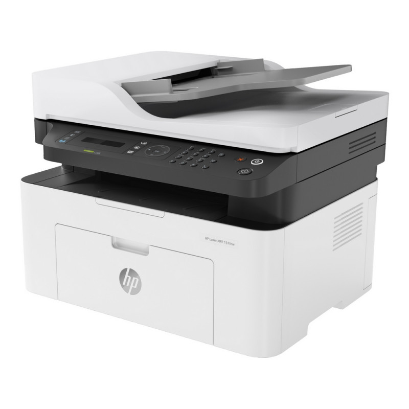 МФУ монохромное HP Laser MFP 137fnw, белый/черный, USB/LAN/Wi-Fi (4ZB84A)