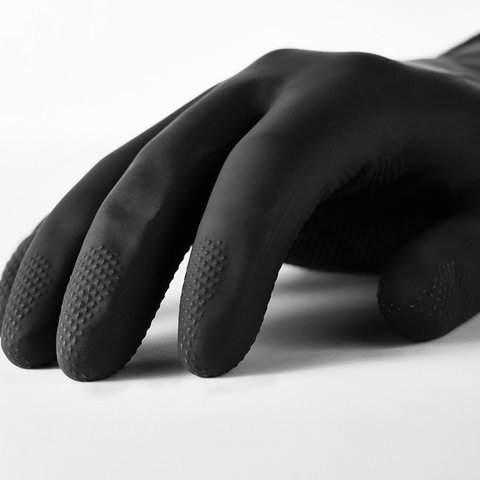 Перчатки защитные латексные Manipula Specialist КЩС-1, двухслойные, размер 10 (XL), черные, 12 пар (L-U-03)