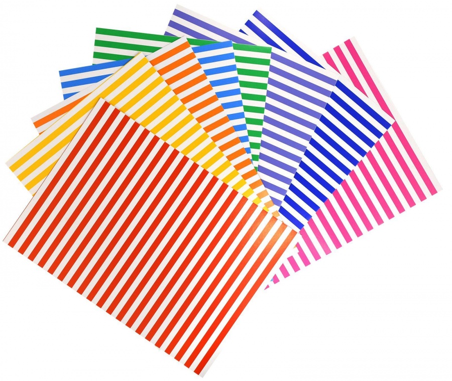 Картон цветной мелованный Каляка-Маляка Полоски (8 цветов, 8 листов, А4) в папке, 50 уп. (КЦУКМ-П)