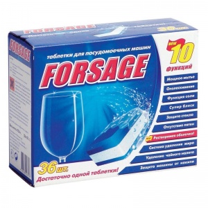 Таблетки для посудомоечных машин Forsage 10-в-1, 36шт.